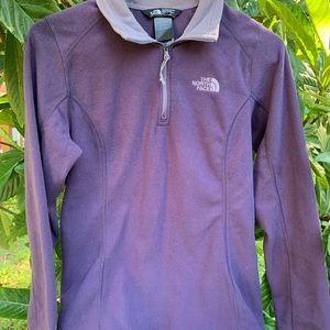 Plum North Face half zip up sweater